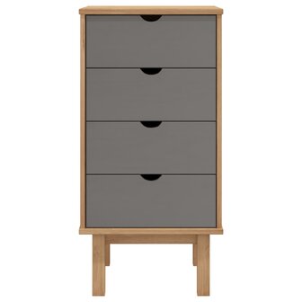 Ladekast OTTA 45x39x90 cm massief grenenhout bruin en grijs 3
