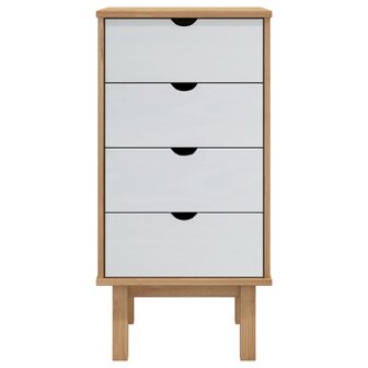 Ladekast OTTA 45x39x90 cm massief grenenhout bruin en wit 3