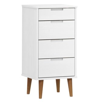 Ladekast MOLDE 40x35x82 cm massief grenenhout wit 2