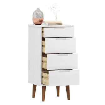 Ladekast MOLDE 40x35x82 cm massief grenenhout wit 3
