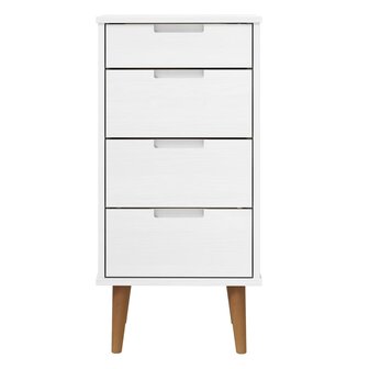 Ladekast MOLDE 40x35x82 cm massief grenenhout wit 4