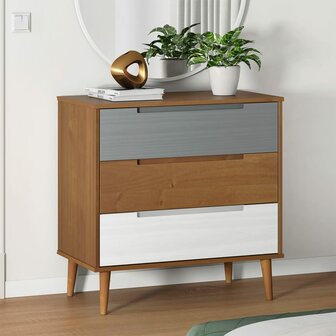 Ladekast MOLDE 80x40x80 cm massief grenenhout bruin 1