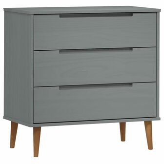 Ladekast MOLDE 80x40x80 cm massief grenenhout grijs 2