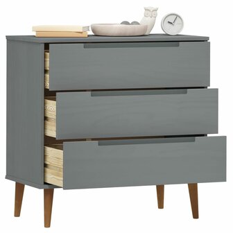 Ladekast MOLDE 80x40x80 cm massief grenenhout grijs 3
