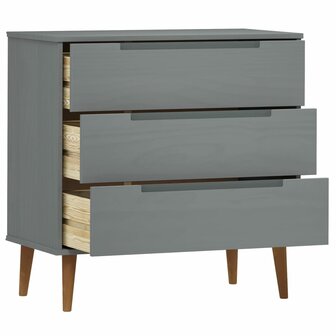 Ladekast MOLDE 80x40x80 cm massief grenenhout grijs 5