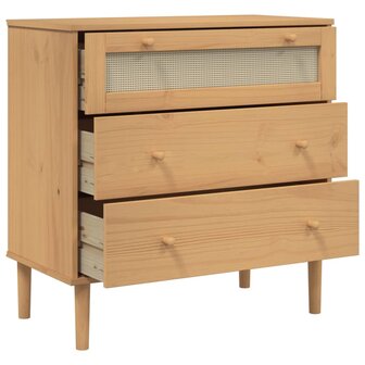 Ladekast SENJA rattan-look 80x40x80 cm massief grenenhout bruin 6