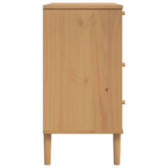 Ladekast SENJA rattan-look 80x40x80 cm massief grenenhout bruin 7