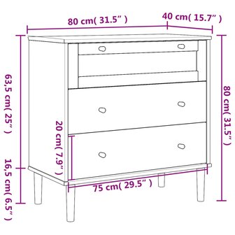 Ladekast SENJA rattan-look 80x40x80 cm massief grenenhout bruin 10