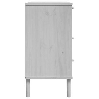 Ladekast SENJA rattan-look 80x40x80 cm massief grenenhout wit 7