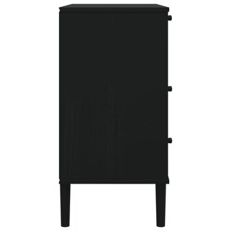 Ladekast SENJA rattan-look 80x40x80 cm massief grenenhout zwart 7