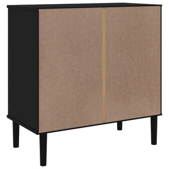 Ladekast SENJA rattan-look 80x40x80 cm massief grenenhout zwart 8