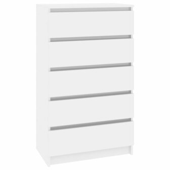 Ladekast 60x36x103 cm bewerkt hout hoogglans wit 2