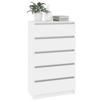 Ladekast 60x36x103 cm bewerkt hout hoogglans wit 4