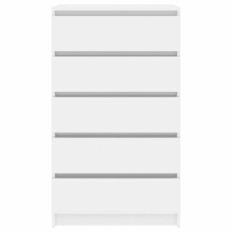Ladekast 60x36x103 cm bewerkt hout hoogglans wit 6
