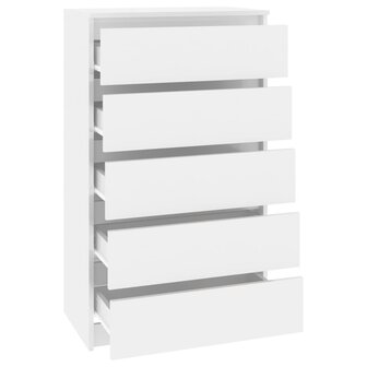 Ladekast 60x36x103 cm bewerkt hout hoogglans wit 7