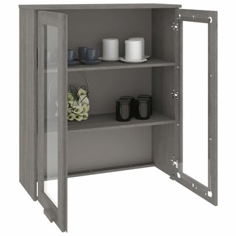 Opzetkast HAMAR 85x35x100 cm massief grenenhout lichtgrijs 7