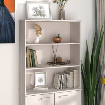 Opzetkast HAMAR 85x35x100 cm massief grenenhout wit 1
