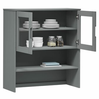 Opzetkast MOLDE 90x35x100 cm massief grenenhout grijs 3