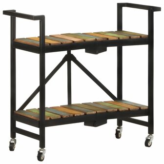 Keukentrolley 87x36x81 cm massief gerecycled hout 10