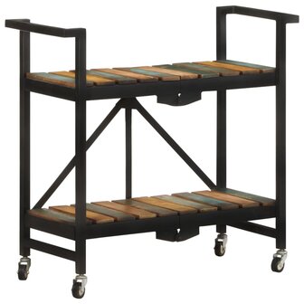 Keukentrolley 87x36x81 cm massief gerecycled hout 11