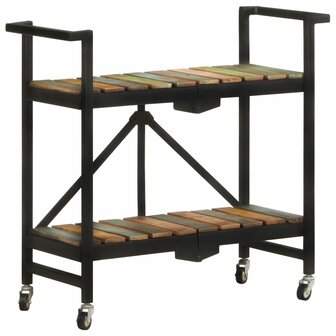 Keukentrolley 87x36x81 cm massief gerecycled hout 12