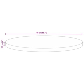 Tafelblad rond &Oslash; 40x2,5 cm massief ruw mangohout 8
