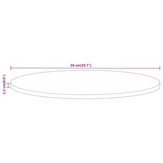 Tafelblad rond &Oslash; 50x1,5 cm massief ruw mangohout 8