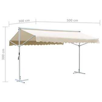 Luifel vrijstaand 500x300 cm cr&egrave;me 10
