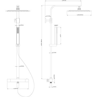 SCH&Uuml;TTE Douchesysteem SUMBA dubbel thermostatisch 7