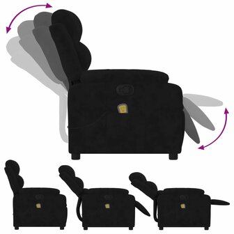 Massagestoel verstelbaar fluweel zwart 5