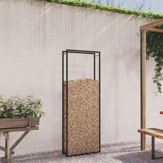 Haardhoutrek 80x28x222 cm staal matzwart 1