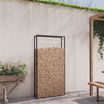 Haardhoutrek 110x28x214 cm staal matzwart 1