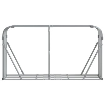 Haardhoutopslag 180x45x100 cm gegalvaniseerd staal lichtgrijs 4