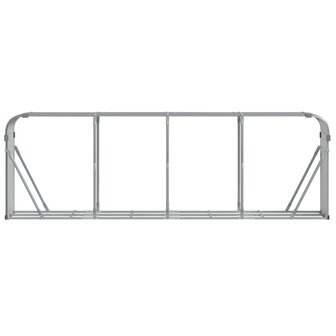 Haardhoutopslag 300x45x100 cm gegalvaniseerd staal lichtgrijs 4