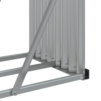 Haardhoutopslag 300x45x100 cm gegalvaniseerd staal lichtgrijs 8