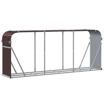 Haardhoutopslag 234x45x100 cm gegalvaniseerd staal bruin 6