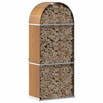 Haardhoutopslag 80x45x190 cm gegalvaniseerd staal lichtbruin 3