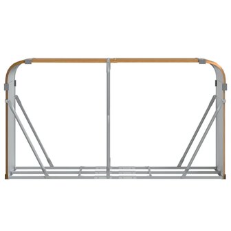 Haardhoutopslag 180x45x100 cm gegalvaniseerd staal lichtbruin 4