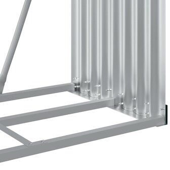 Haardhoutopslag 80x45x190 cm gegalvaniseerd staal zilverkleurig 8
