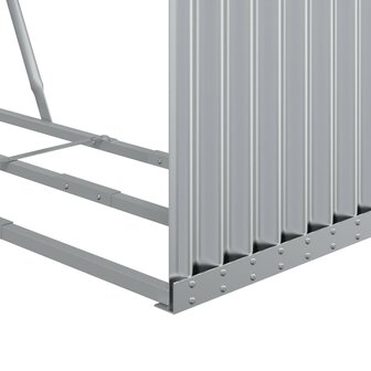 Haardhoutopslag 120x45x210 cm gegalvaniseerd staal zilverkleur 8