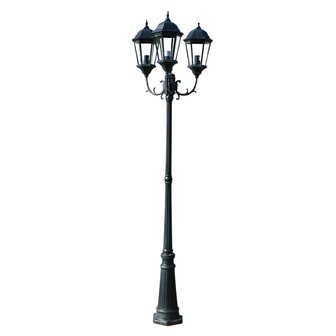 Tuinlantaarn Brighton 3-arms 230 cm donkergroen/zwart 2