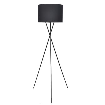 Lampenkap voor vloerlamp met standaard 139 cm zwart 1