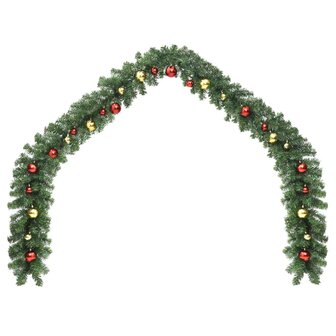 Kerstslinger versierd met kerstballen 10 m 2