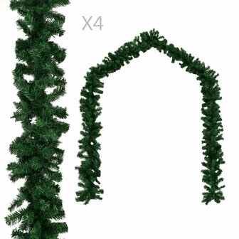 Kerstslingers 4 st 270 cm PVC groen 1