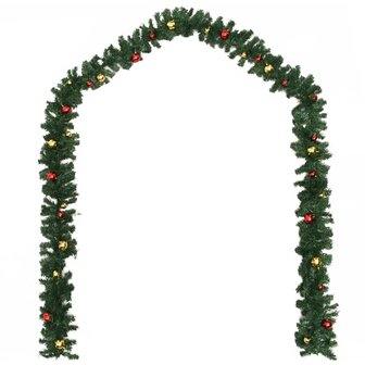 Kerstslingers 4 st met kerstballen 270 cm PVC groen 2