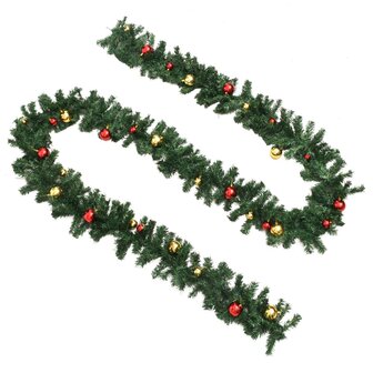 Kerstslingers 4 st met kerstballen 270 cm PVC groen 3