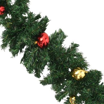 Kerstslingers 4 st met kerstballen 270 cm PVC groen 5
