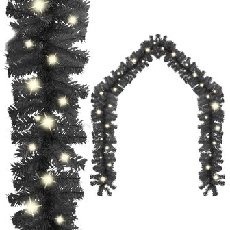 Kerstslinger met LED-lampjes 20 m zwart 1