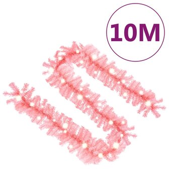 Kerstslinger met LED-lampjes 10 m roze 7
