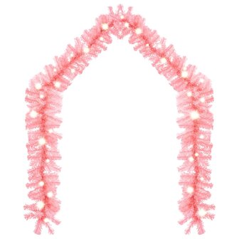Kerstslinger met LED-lampjes 20 m roze 2